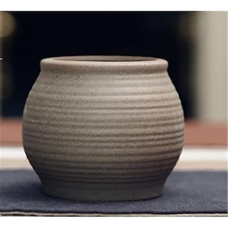 Cheungs Curved Ceramic Planter; Gray 5662GR